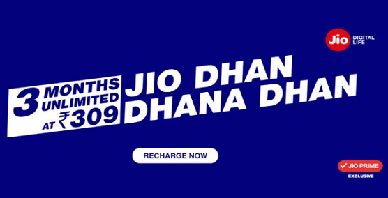 India Desire : Jio Dhan Dhana Dhan Offer: Get Unlimited 4G Data For 3 Months @ Rs 309 Only 